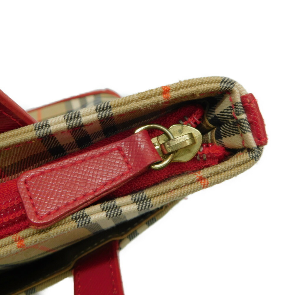 Burberry Tan Check Beige bag Handbag Nova Red elegant - Picture 6 of 7